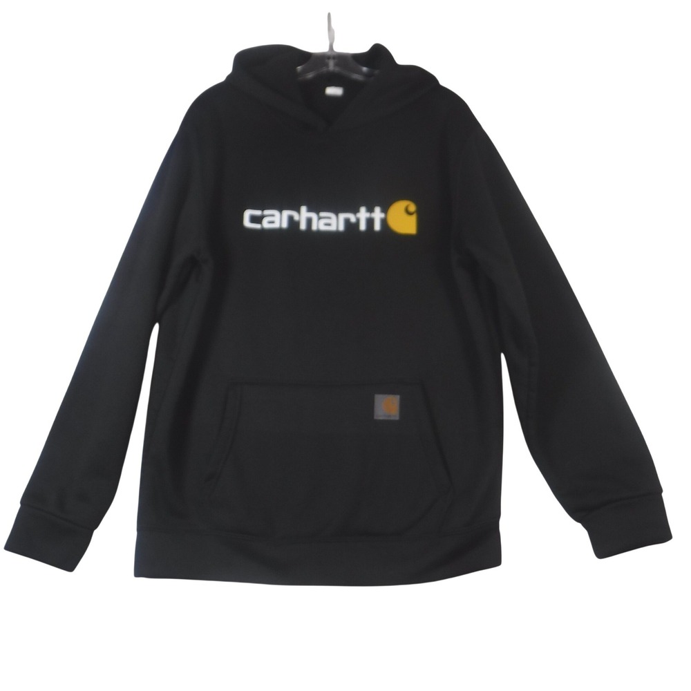 Carhartt Mens Graphic Logo Hoodie Black Sweatshirt 2XL Big Logo Workwear